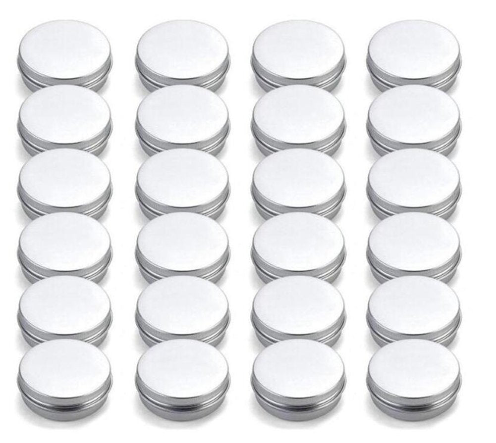 12 Pcs 15Ml 0.5Oz Empty Round Silver Aluminum Tins Metal Steel Jar Cans Sample Bottle Small Containers Box With Tight Sealed Cov