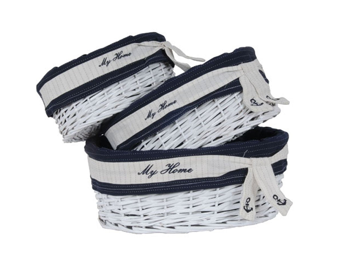 Anne Home - Set of 5 Oval Willow Storage Baskets in Several Sizes