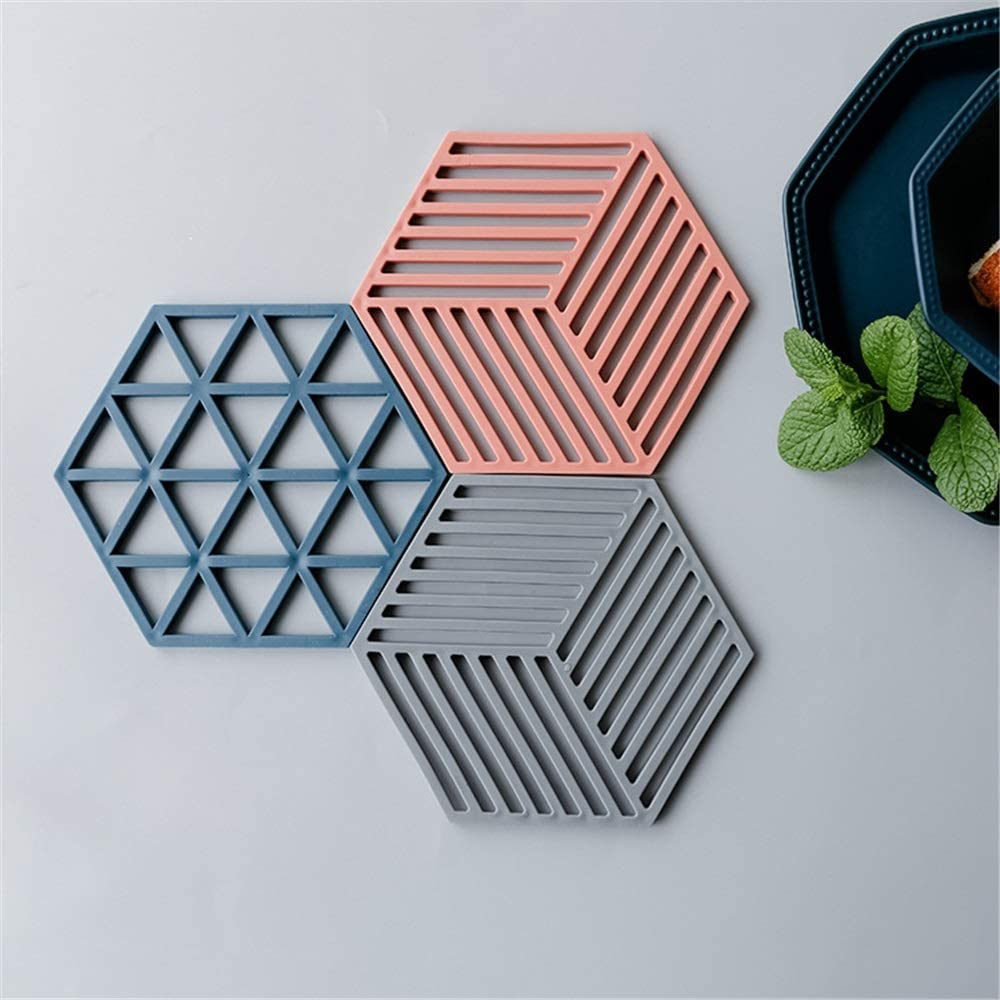 Kolorful Trivet Mats,4 Pack Silicone Table Mats Heat Resistant Hot Pans NonSlip Pot Holders Placemat for Bowl Dishes Kitchen Co