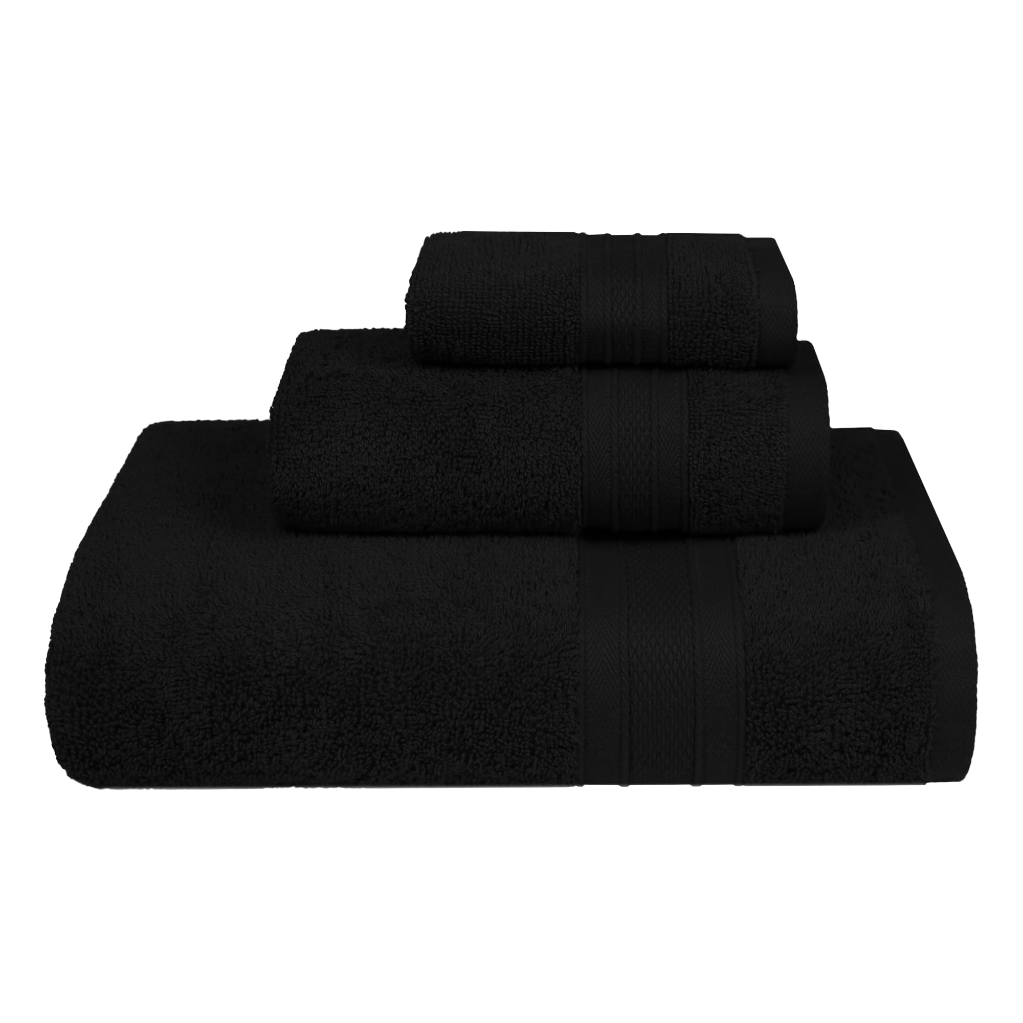 Trident Soft Comfort Air Rich Towels For Bath, 100% Cotton Towel, Super Soft, Highly Absorbent, 3 Pieces Towel Set, 500 Gsm - Bl
