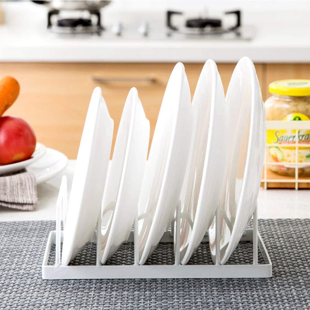 Shiok Decor Dish Plate Storage Drainboard, Tomorotec Pot Lid Holder Dish Rack Plate Drying Drainer Stand Cabinet Organizer