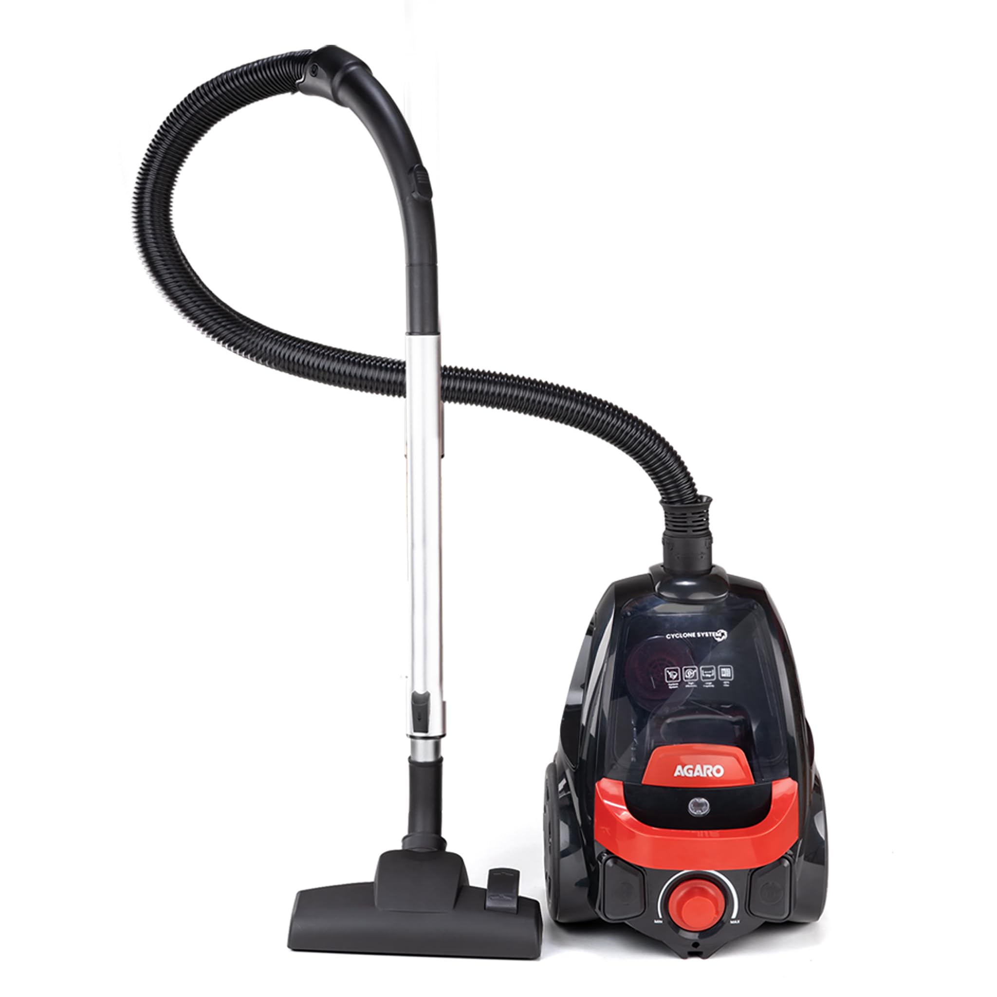 Agaro Icon 1600 Watts Bagless Dry Vacuum Cleaner For Home & Office, Up To 24 Kpa Variable Suction With Cyclonic Technology, 1.5L