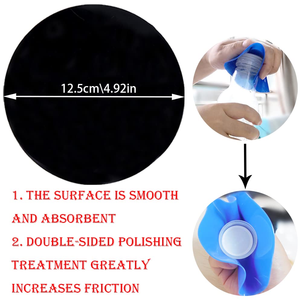 12 Pcs Rubber Jar Gripper Pads, Bosoirsou Round Multi-Purpose Bottle Lid Jar Opener Kitchen Coasters Heat Insulation Pad For Wea