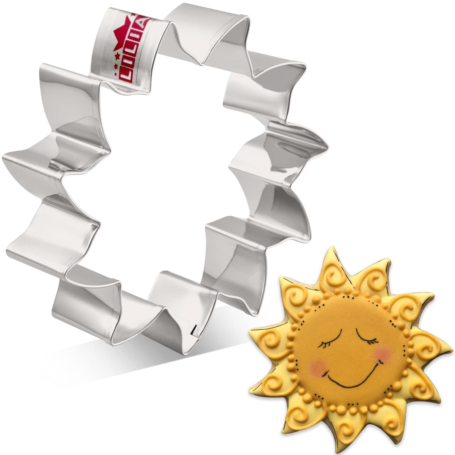 Liliao Sun Cookie Cutter - 3.6 X 3.6 Inches - Stainless Steel
