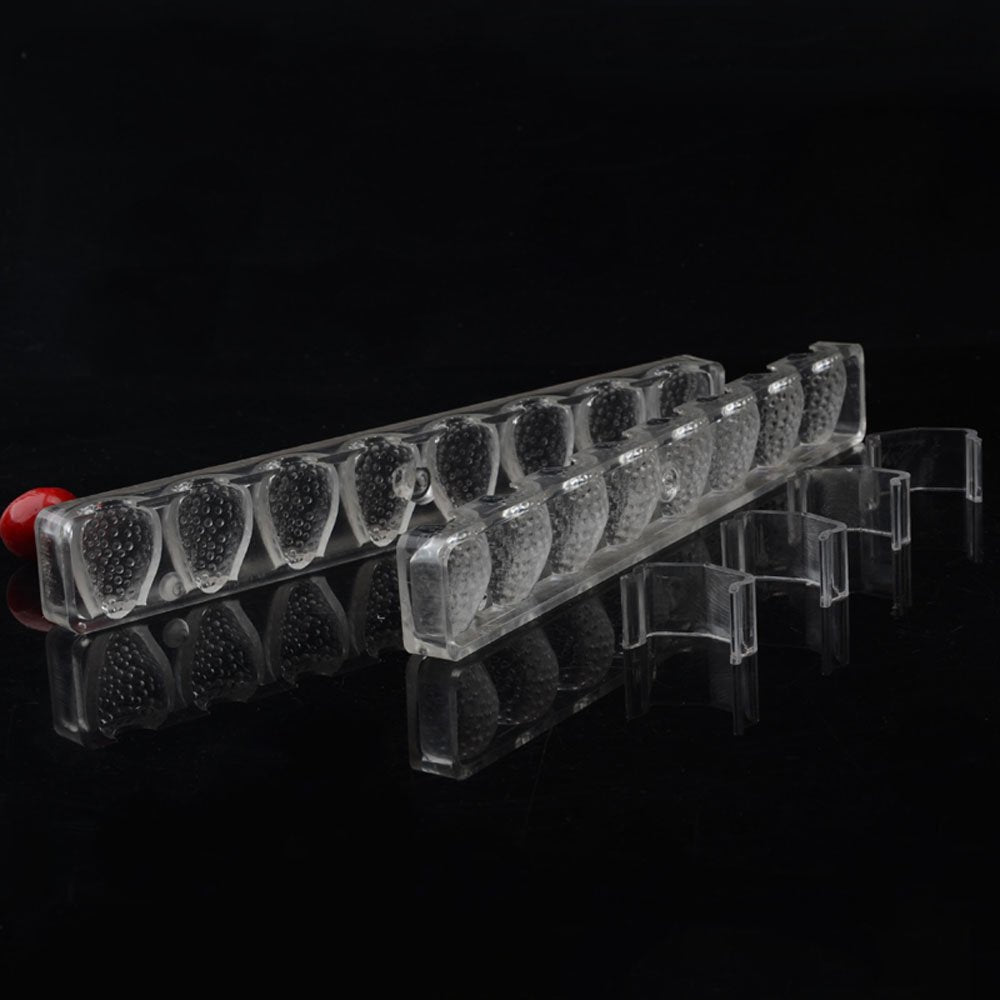 Grainrain Polycarbonate Chocolate Mold Polycarbonate Chocolate Bar Mould 3D Strawberry 2 Part Mold Candy Pastry Tools (19294)