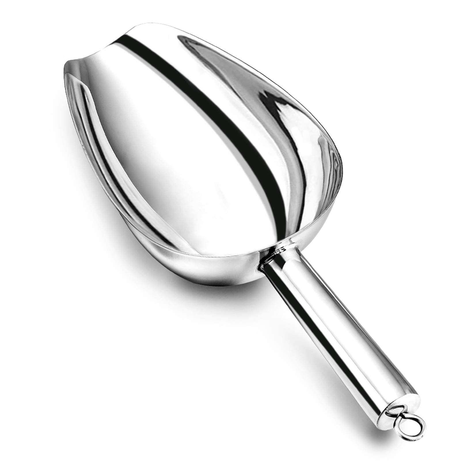 Food Ice Scoop, 24 Ounce Big Stainless Steel Scoop, P&P Chef Metal Candy Popcorn Flour Utility Scoop For Wedding Party Bar Kitch