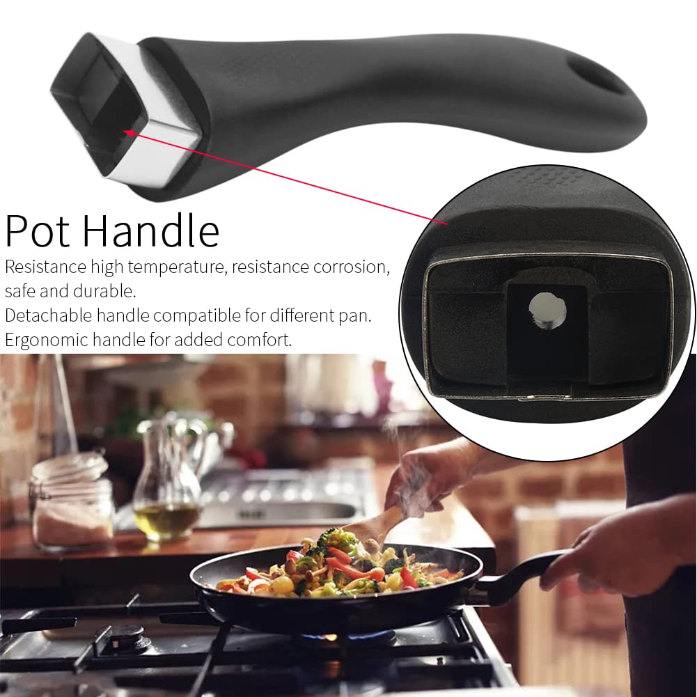AUMACHEN Scald-Proof Long Handle Pot Lid Grip - Black Plastic Replacement Kitchen Accessory, Model 16838845463061