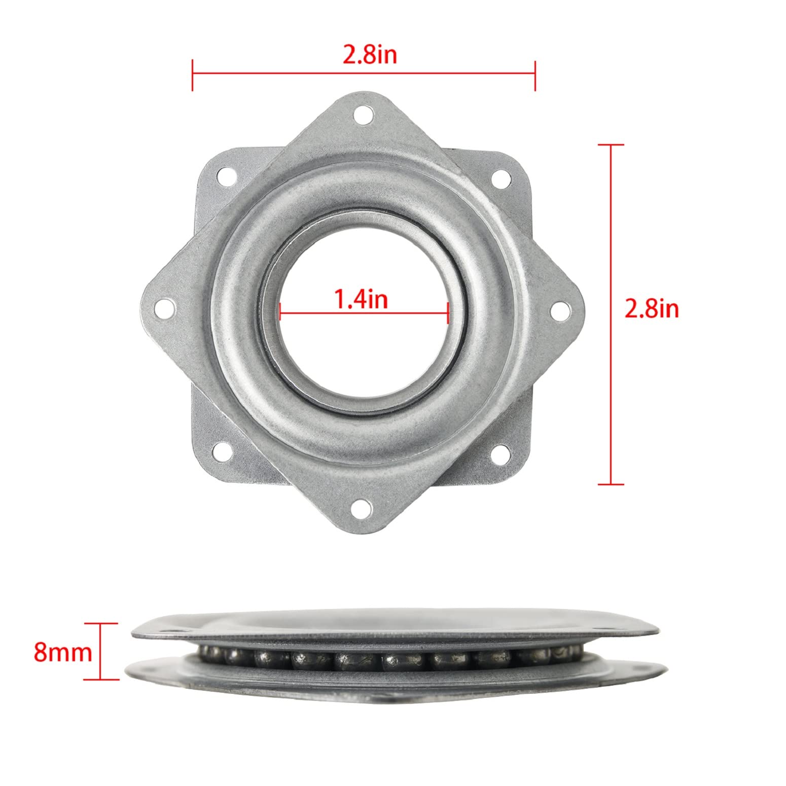 2 Pack 3'' Lazy Susan Turntable 200 Lbs Pounds Steel Ball Bearing Rotating Tray Strong Sturdy Table Cabinet Low Profile
