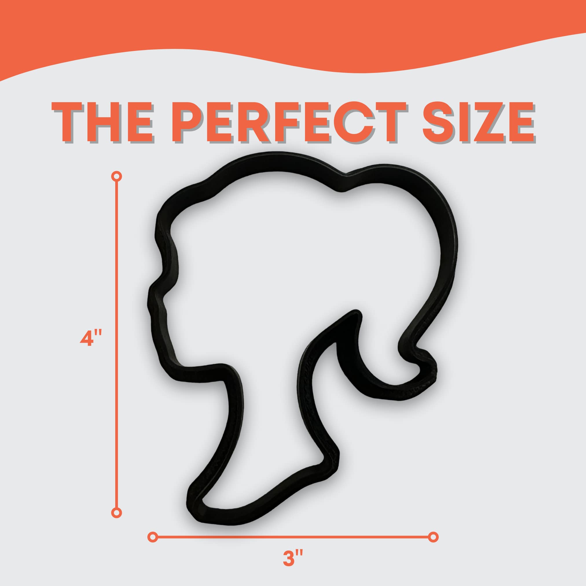 Doll Head Cheerleader Cookie Cutter With Easy To Push Design (4 Inch)