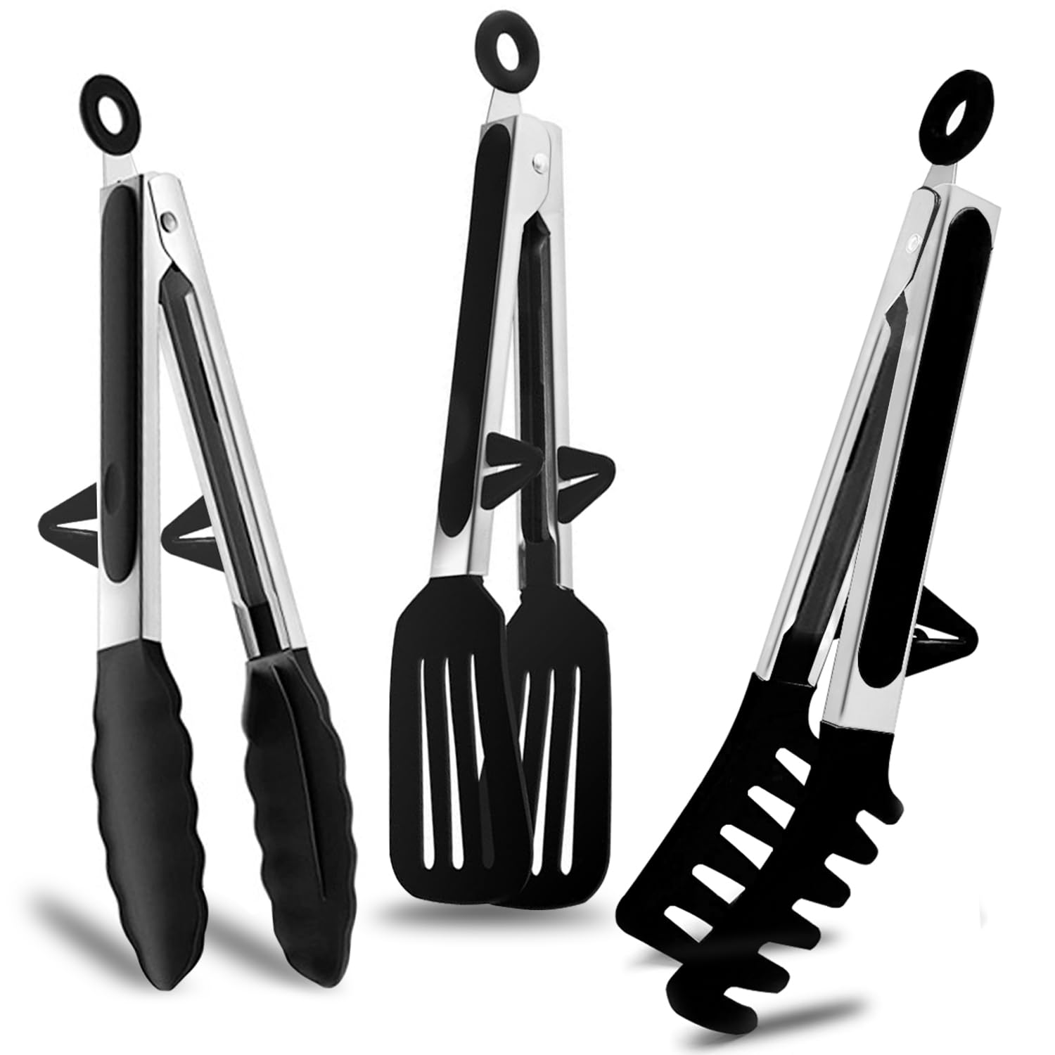 Kitchen Tongs, 9 Inch Tongs For Cooking With Silicone Tips, Food Grade Small Silicone Tongs, Mini Serving Tongs For Nonstick Pan