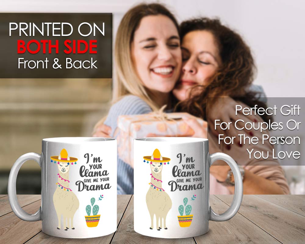 Bubble Hugs Counselor Coffee Mug 11 Oz, I 'M Your Llama Give Me Your Drama Funny Gift For Guidance Mental Health Therapist High