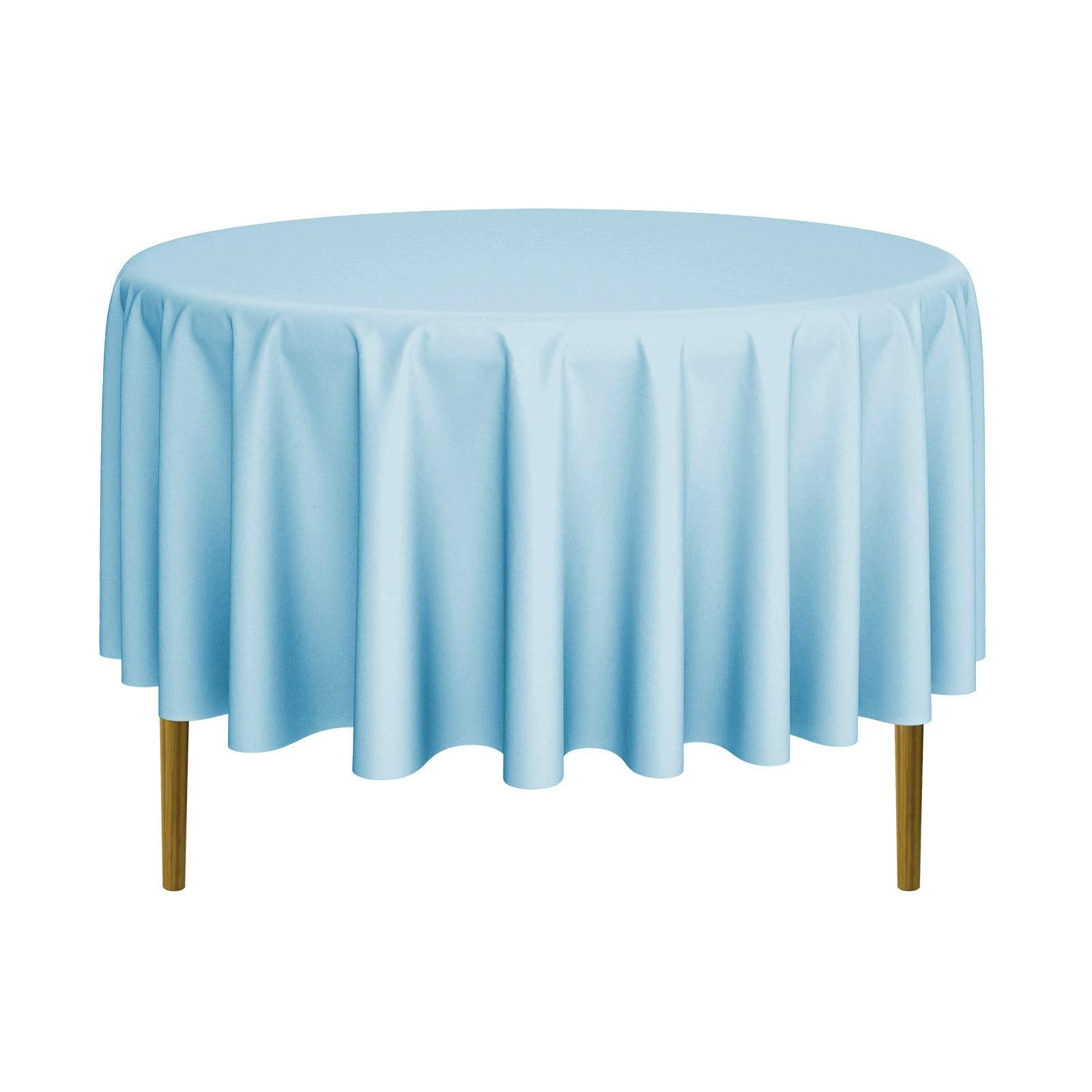 Lann'S Linens - 90 Round Premium Tablecloth For Wedding/Banquet/Restaurant - Polyester Fabric Table Cloth - Baby Blue