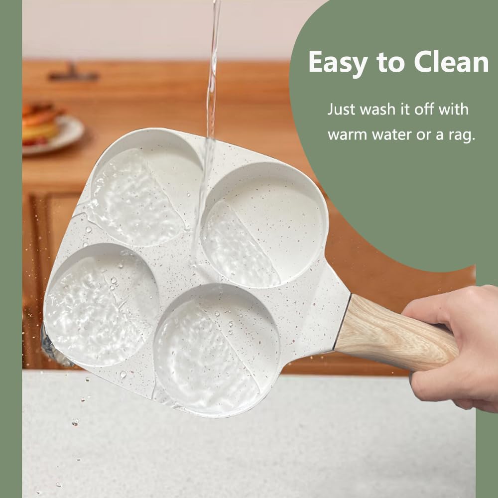 Unoschrim Four Egg Frying Pan, Egg Pan Non Stick Omelette Pan, Suitable For Gas Stove Induction Cookware, Food Grade Granite Min