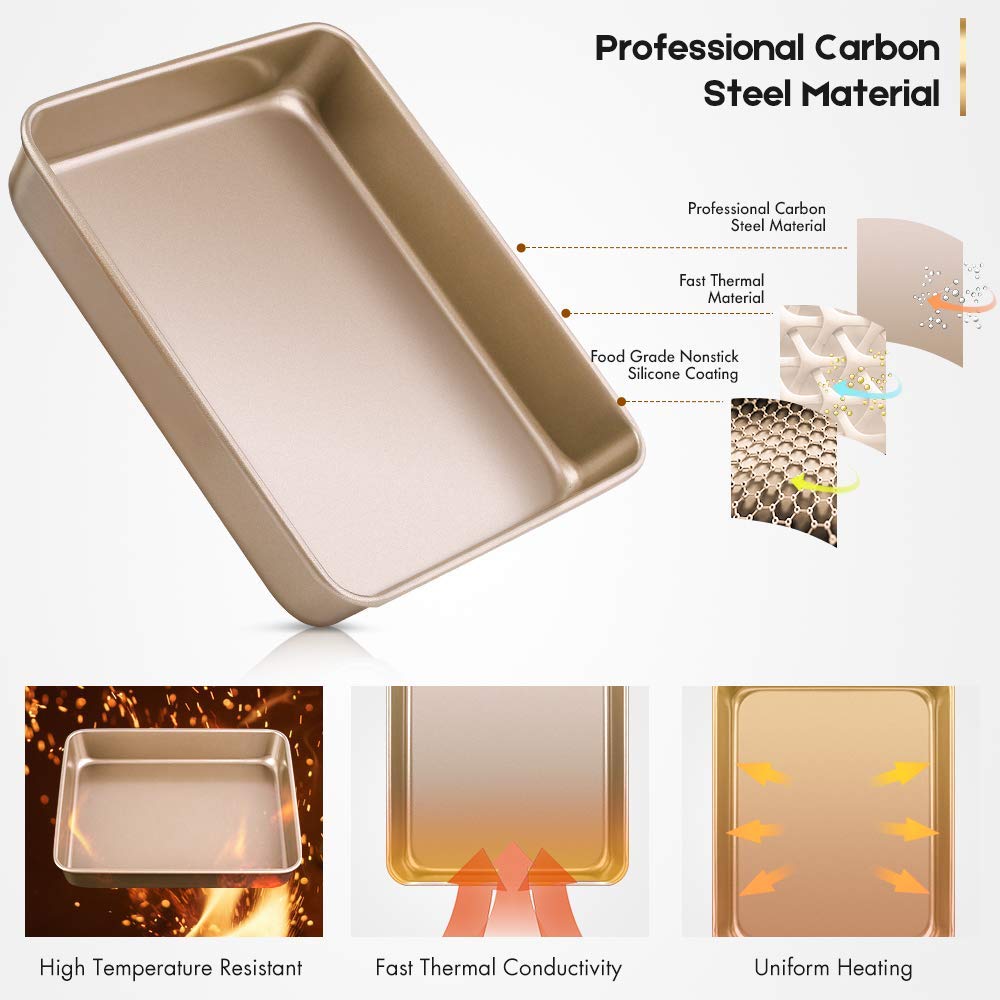 Amagabeli Garden & Home Baking Pan Cookie Sheets Set Of 3 Tray 9/11/13 Inch Cookie Sheets For Baking Oven Roasting Pan Barbeque