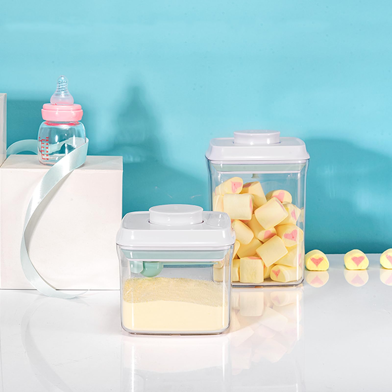 Cozey Daily Airtight Food Storage Container Formula Container Formula Dispenser With Spoon Bpa-Free Milk Powder Container For Ho