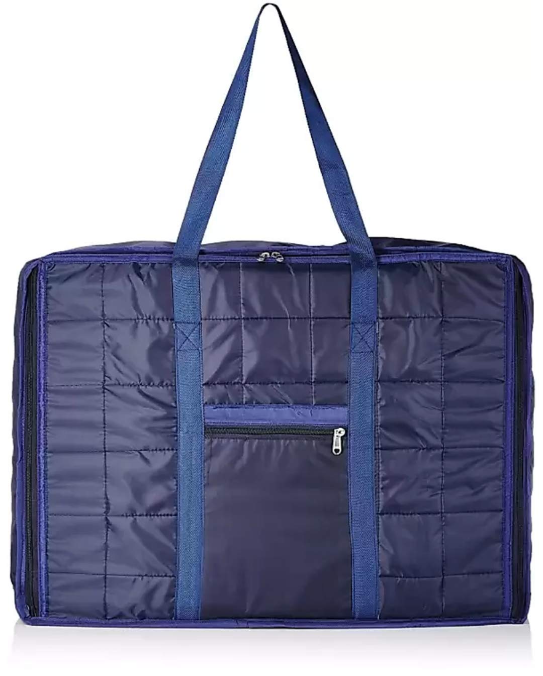 Customary Nylon Double Bed Blanket Bag Cover/Saree Bag/Household Storage Bag With Water Proof Dust Proof (Pack Of 1) (Navy Blue)