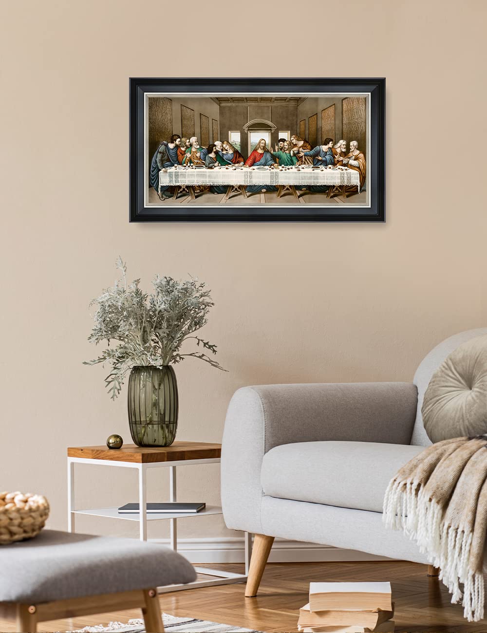 Decorarts - The Last Supper By Leonardo Da Vinci Giclee Reproducation, Giclee Prints Acid Free Cotton Canvas With Matching Black