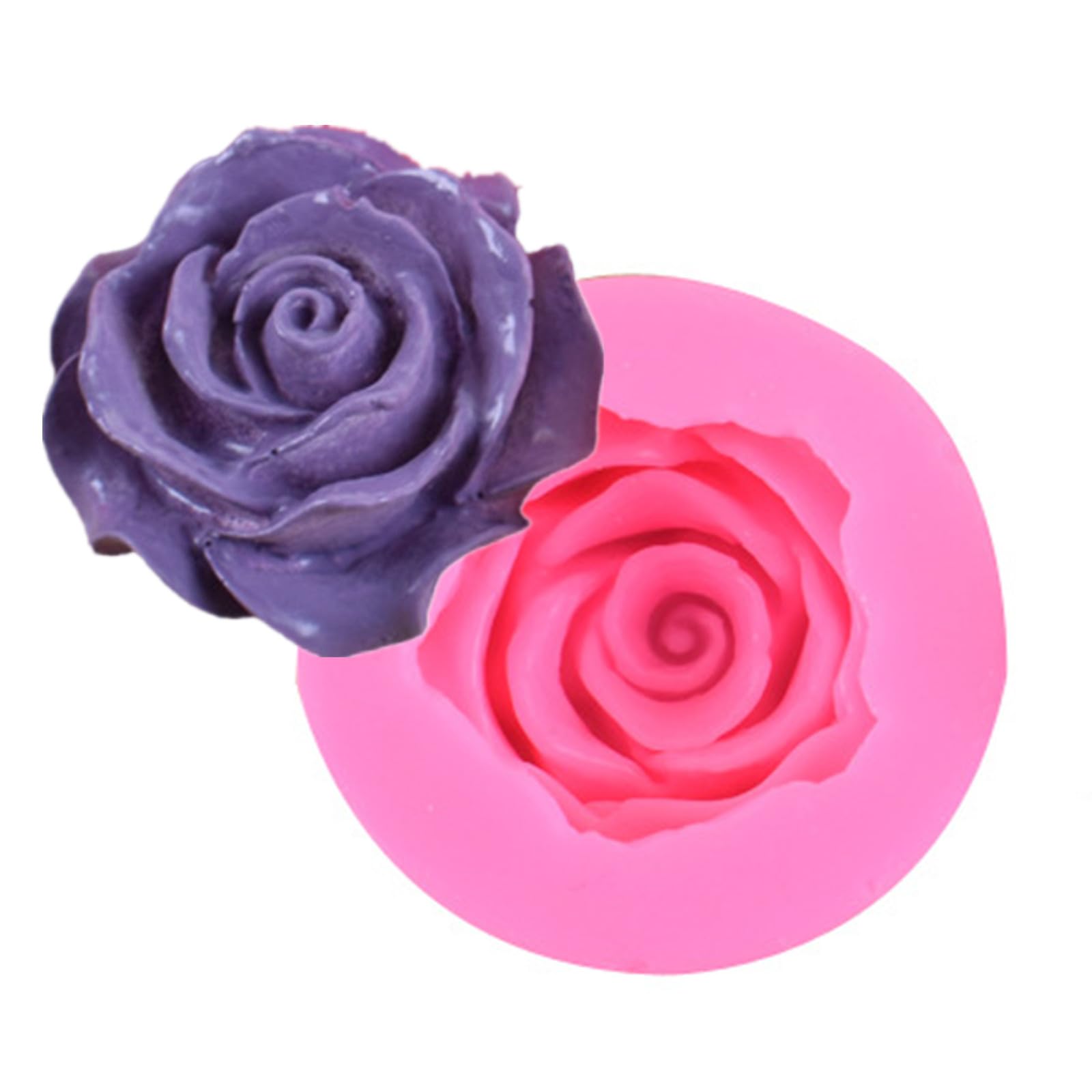 Beespring Rose Shape Silicone Fondant Soap 3D Cake Fondant Molds Rose Flowers Molds Cake Chocolate Mold Cake Decorating Baking T