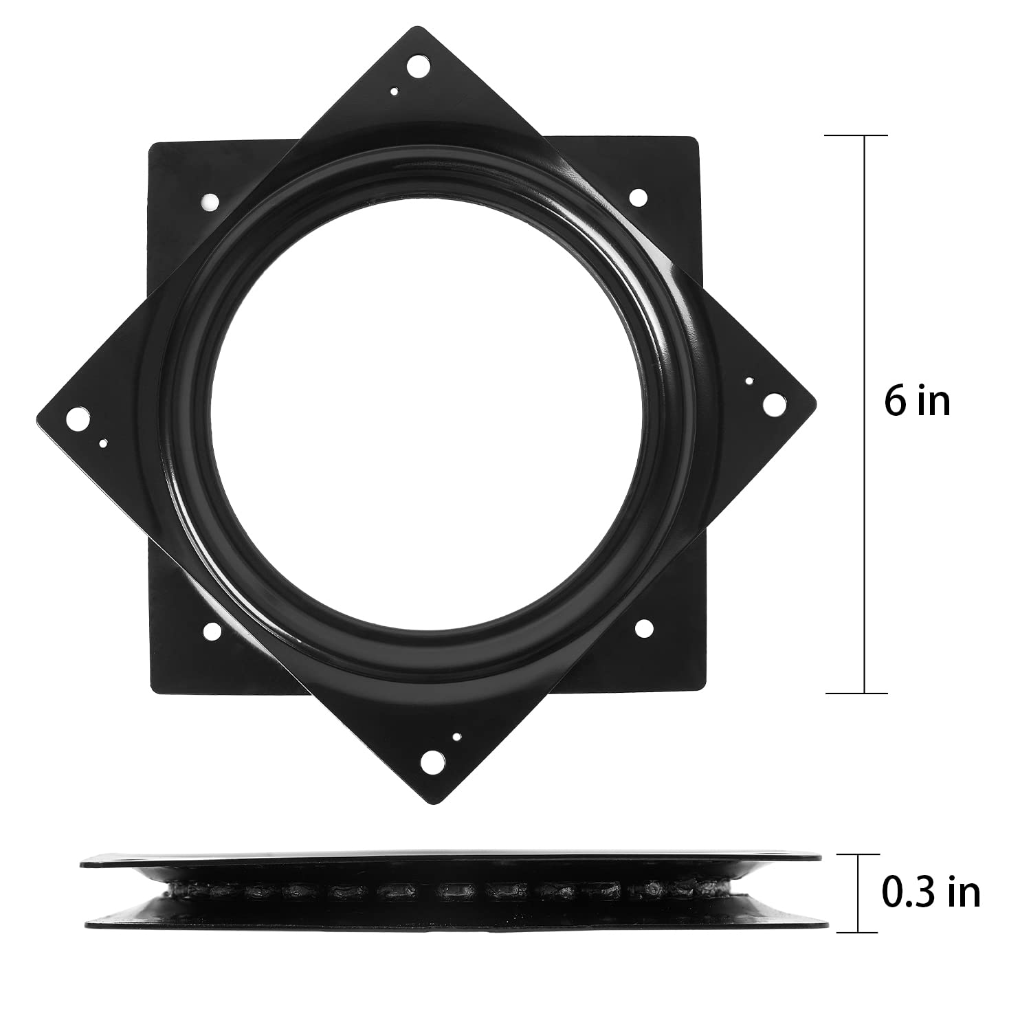 2 Pack 6'' Lazy Susan Turntable 500-Lb Steel Ball Bearing Rotating Tray Strong Sturdy Table Cabinet Low Profile For 360 Chair An