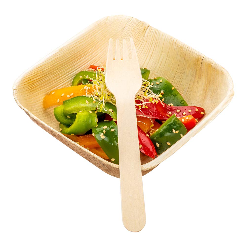 Restaurantware 6.5 Inch Wooden Forks 500 Disposable Forks - Premium Heat-Resistant Natural Birch Taster Forks For Desserts And A