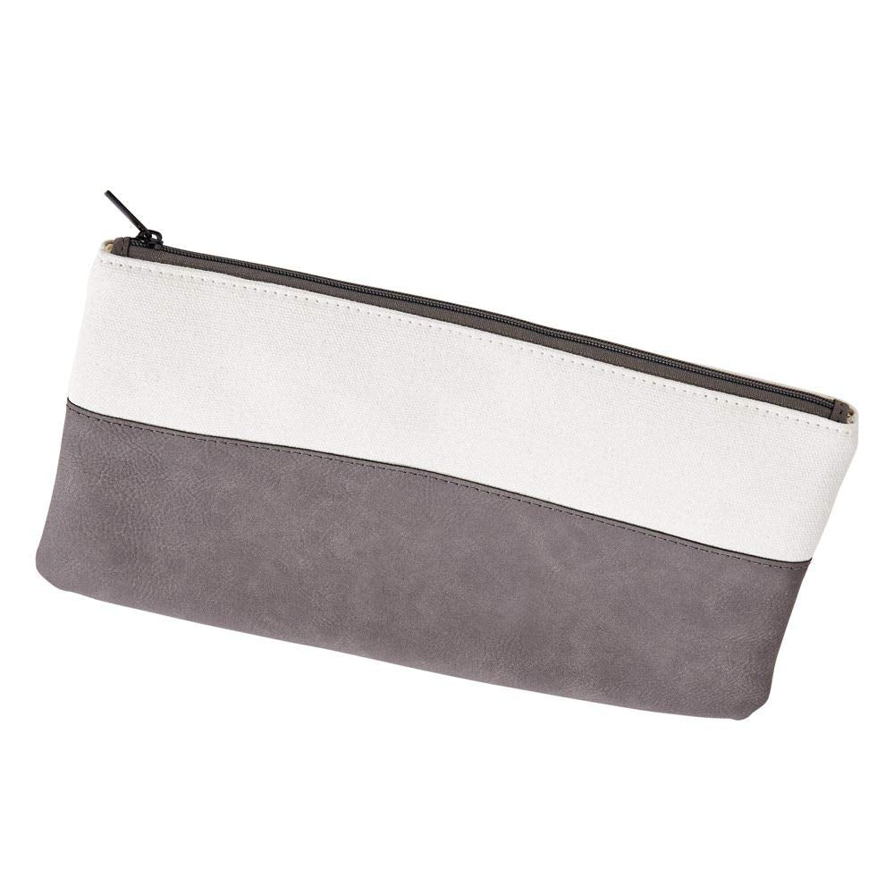 Creative Gifts International Gray Leatherette Travel Carry Case, Top Zip Closure, Scratch Resistant Faux Leather, 5.5'' X 10.5''