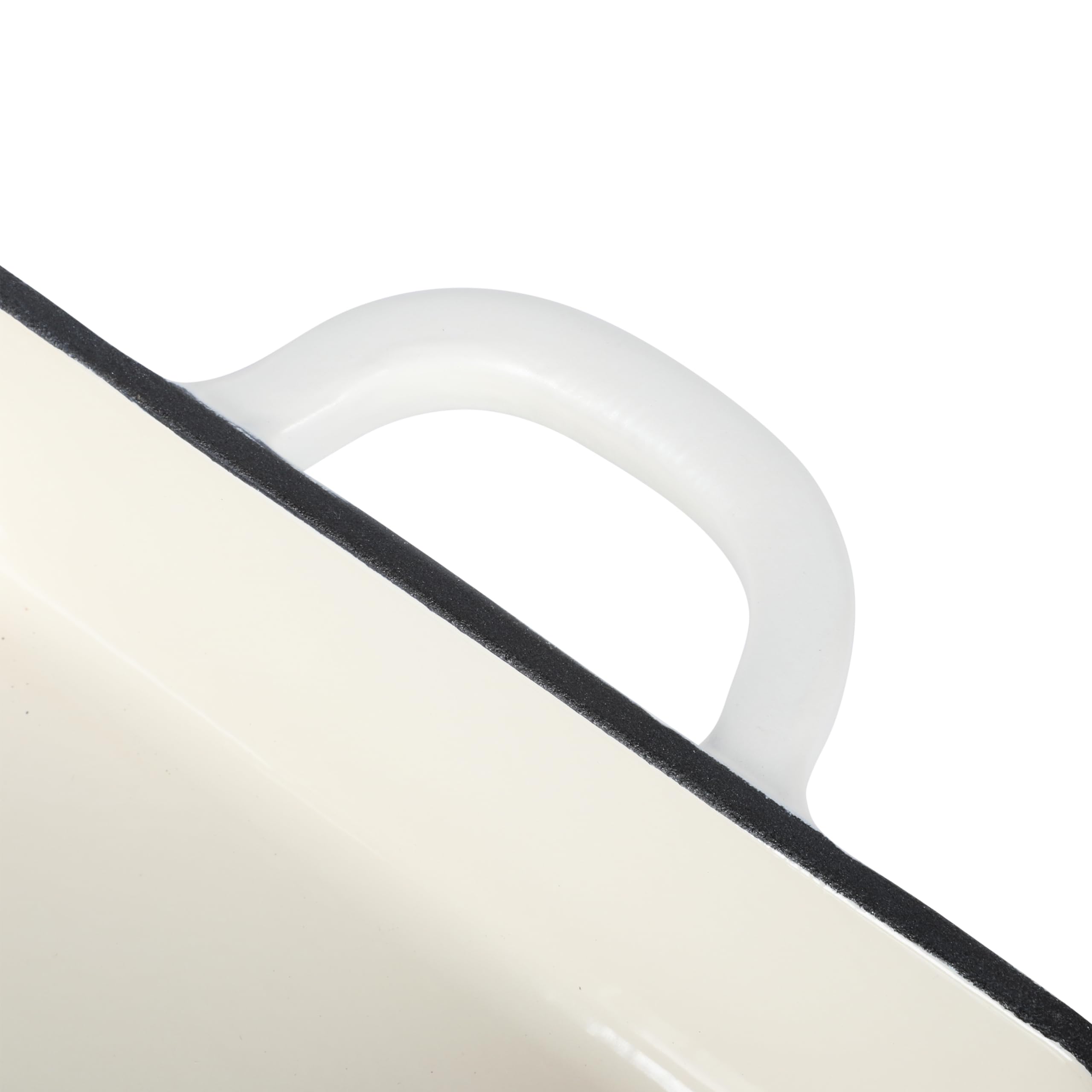 Crock-Pot Artisan 13'' Enameled Cast Iron Lasagna Pan, Matte Linen White