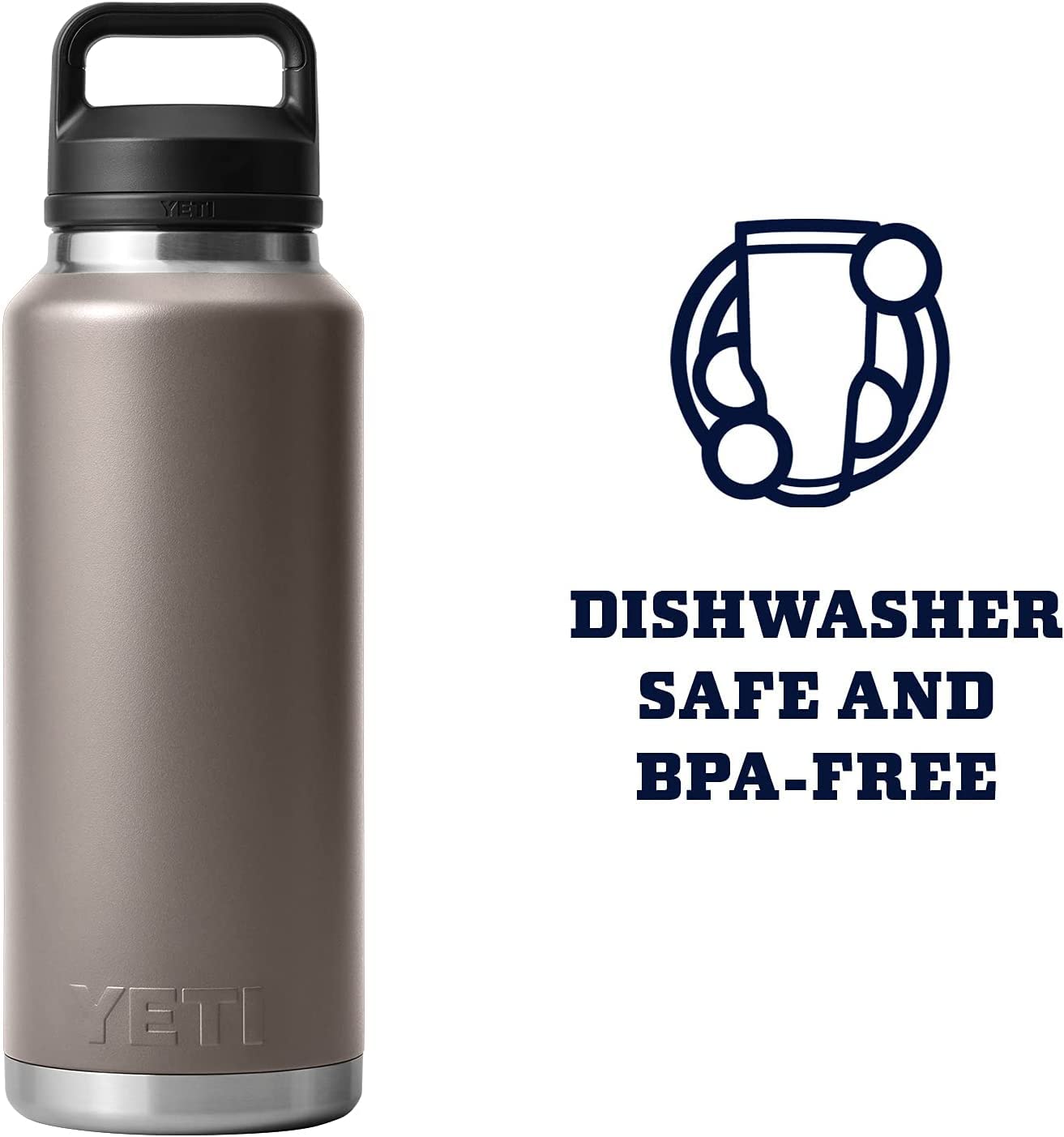 Yeti Rambler 46 Oz Bottle Retired Color, Vacuum Insulated, Stainless Steel With Chug Cap, Sharptail Taupe