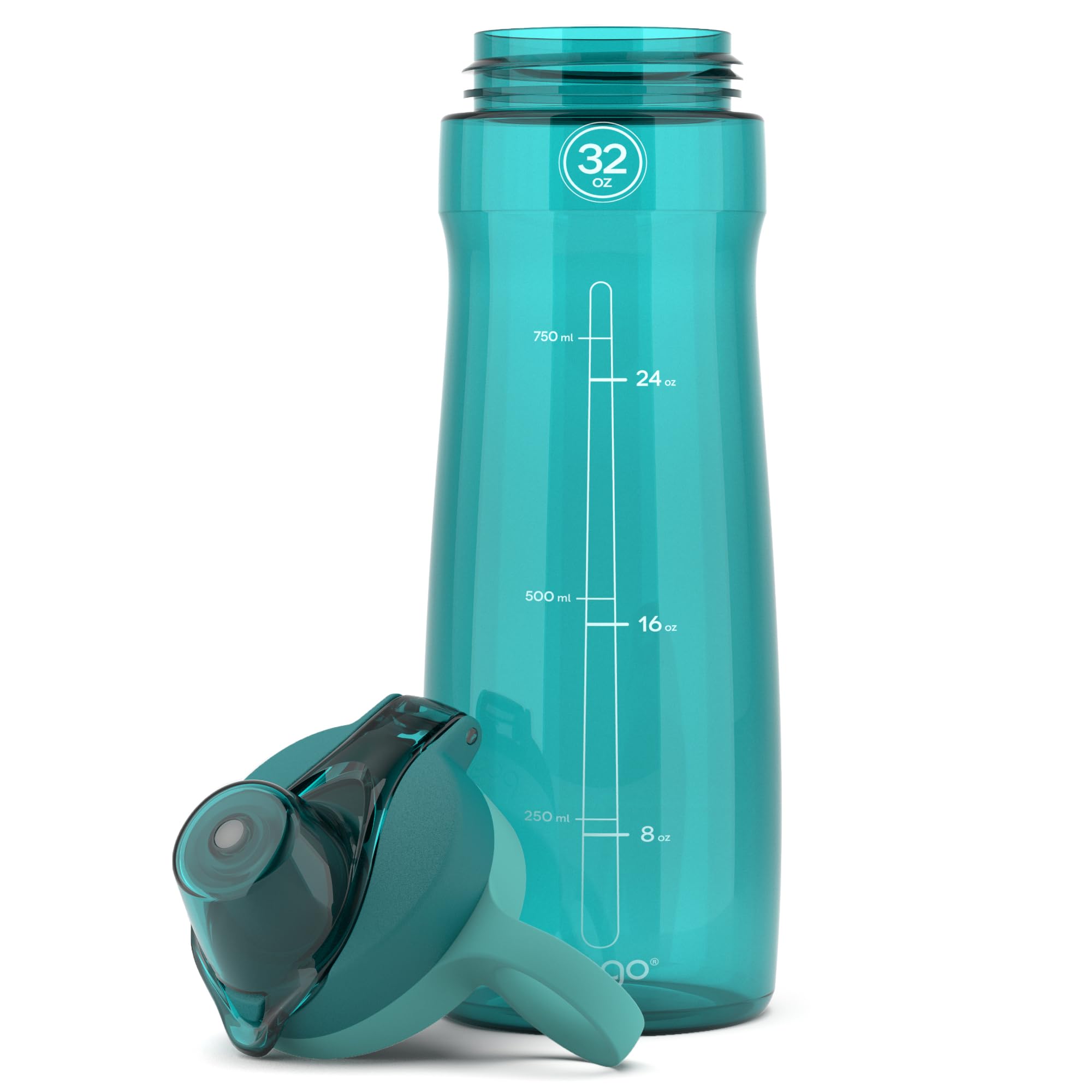 Pogo BPA-Free Plastic Water Bottle with Chug Lid  32 Oz  Quetzal Teal