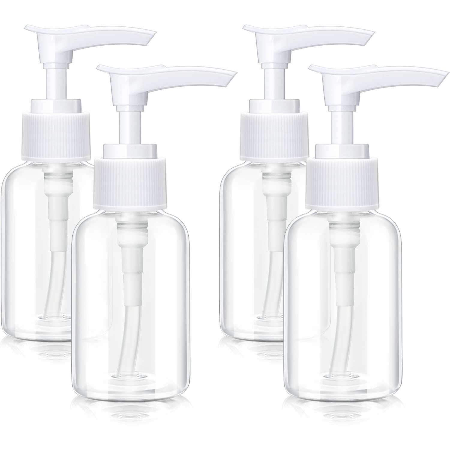 4 Pieces Transparent Travel Bottles Pump Bottle Lotion Dispenser Bottle Plastic Foamer Bottle Clear Pump Dispenser Mini Travel P