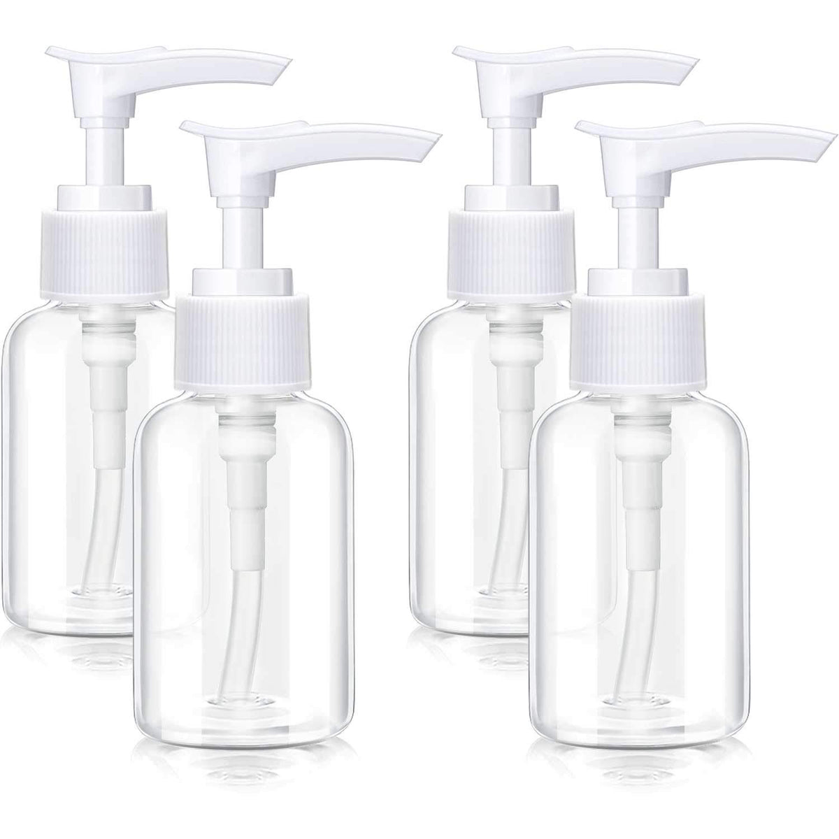 4 Pieces Transparent Travel Bottles Pump Bottle Lotion Dispenser Bottle Plastic Foamer Bottle Clear Pump Dispenser Mini Travel P