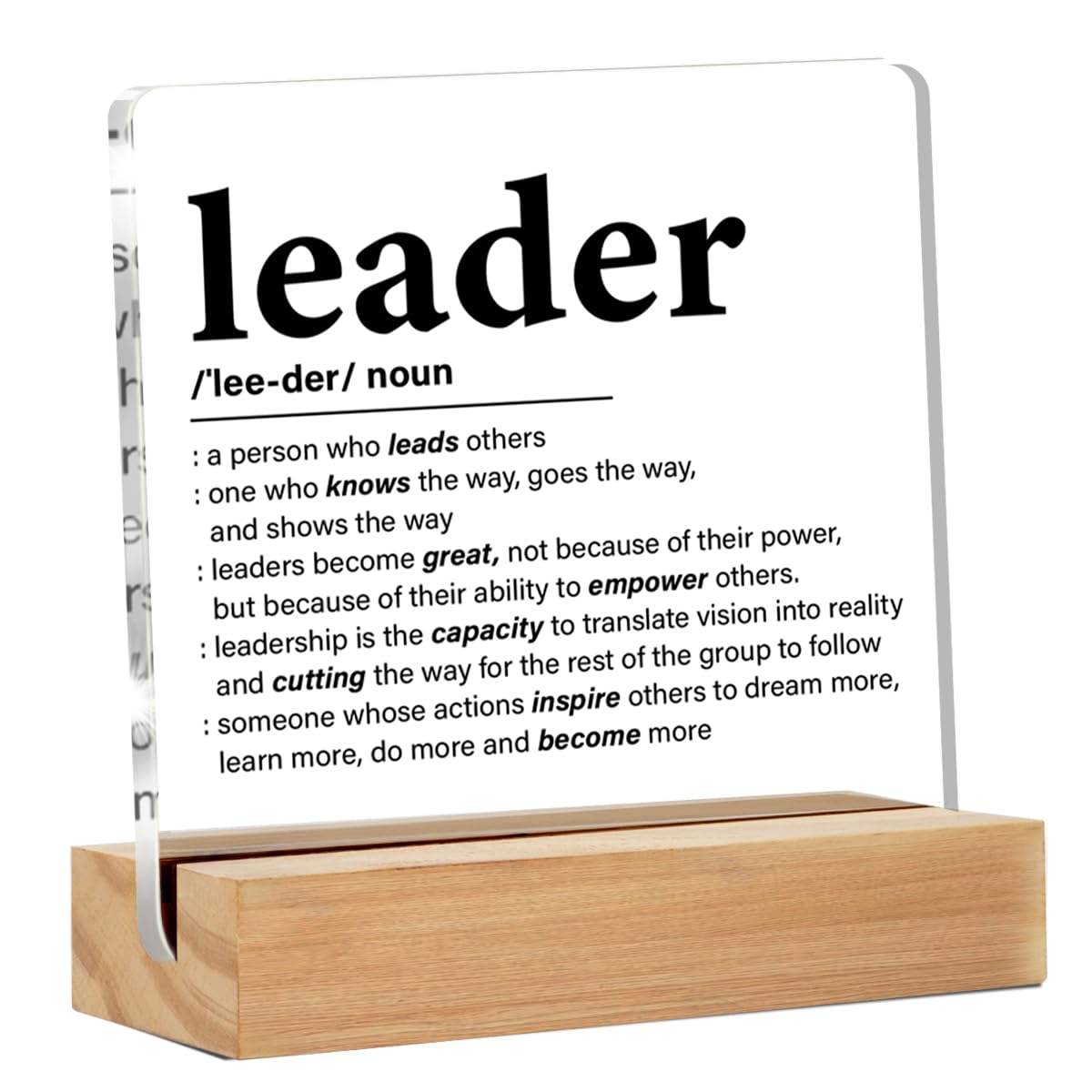 Leadership Gifts for Women Men, Leader Plaque for Desk Decor Thank You Appreciation Gifts for Leaders Managers Leadership Quotes