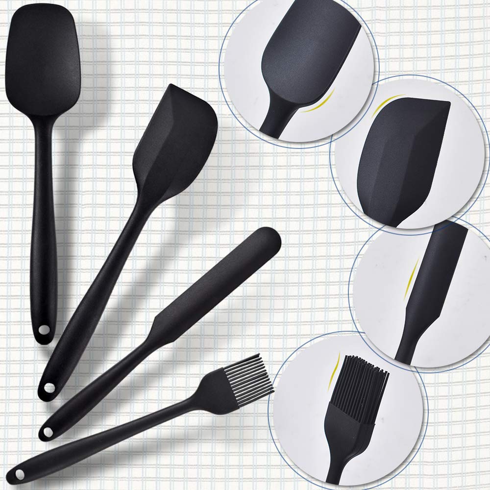 Newk Silicone Cooking Spatula Set, 6-Piece Set With One Piece Design, Nonstick Rubber Spatula Kitchen With Stainless Steel Core