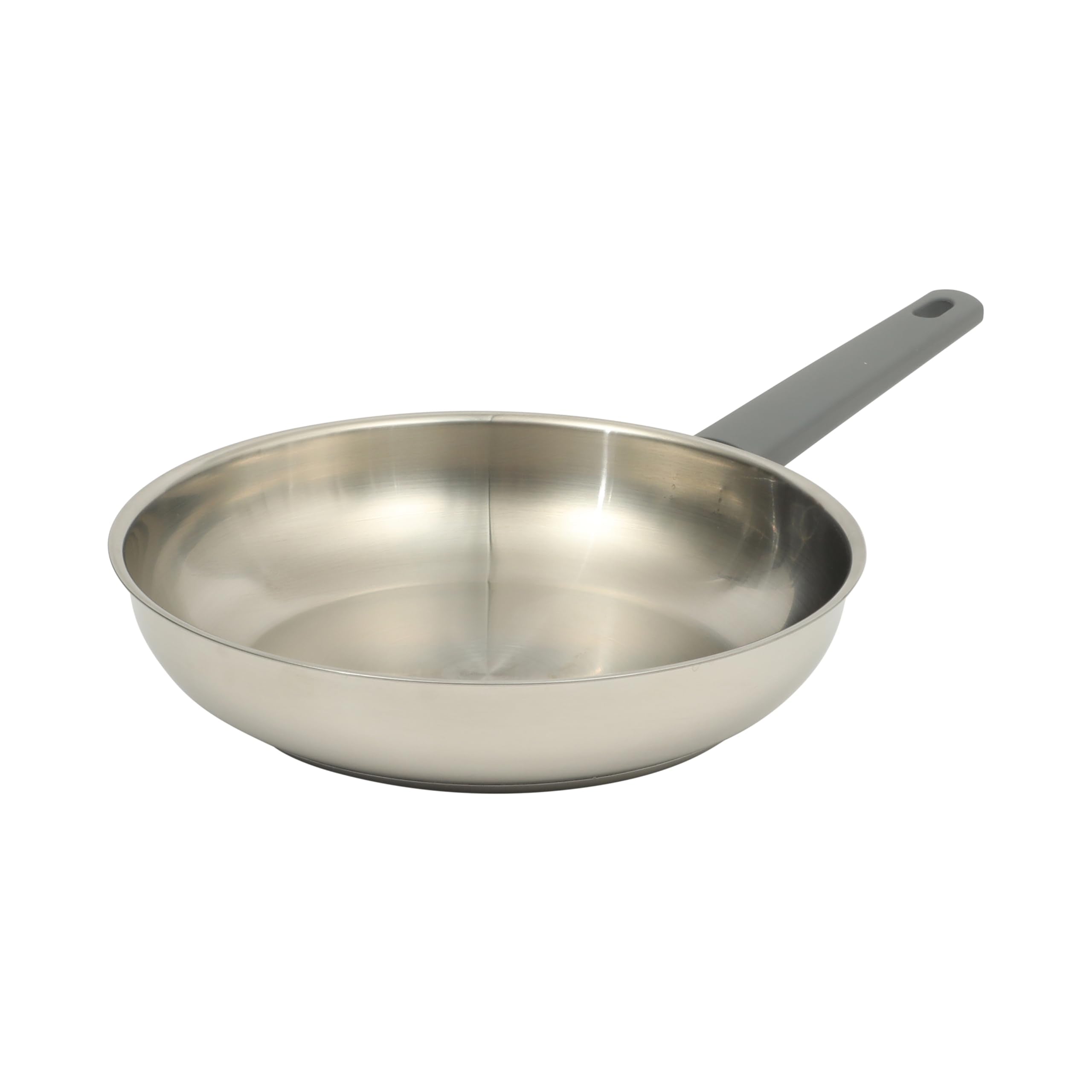 Oster Beauford 10-Inch Stainless Steel Frying Pan - Induction, Oven & Dishwasher Safe Skillet, Soft-Touch Gray Handle, 5-Ply Enc