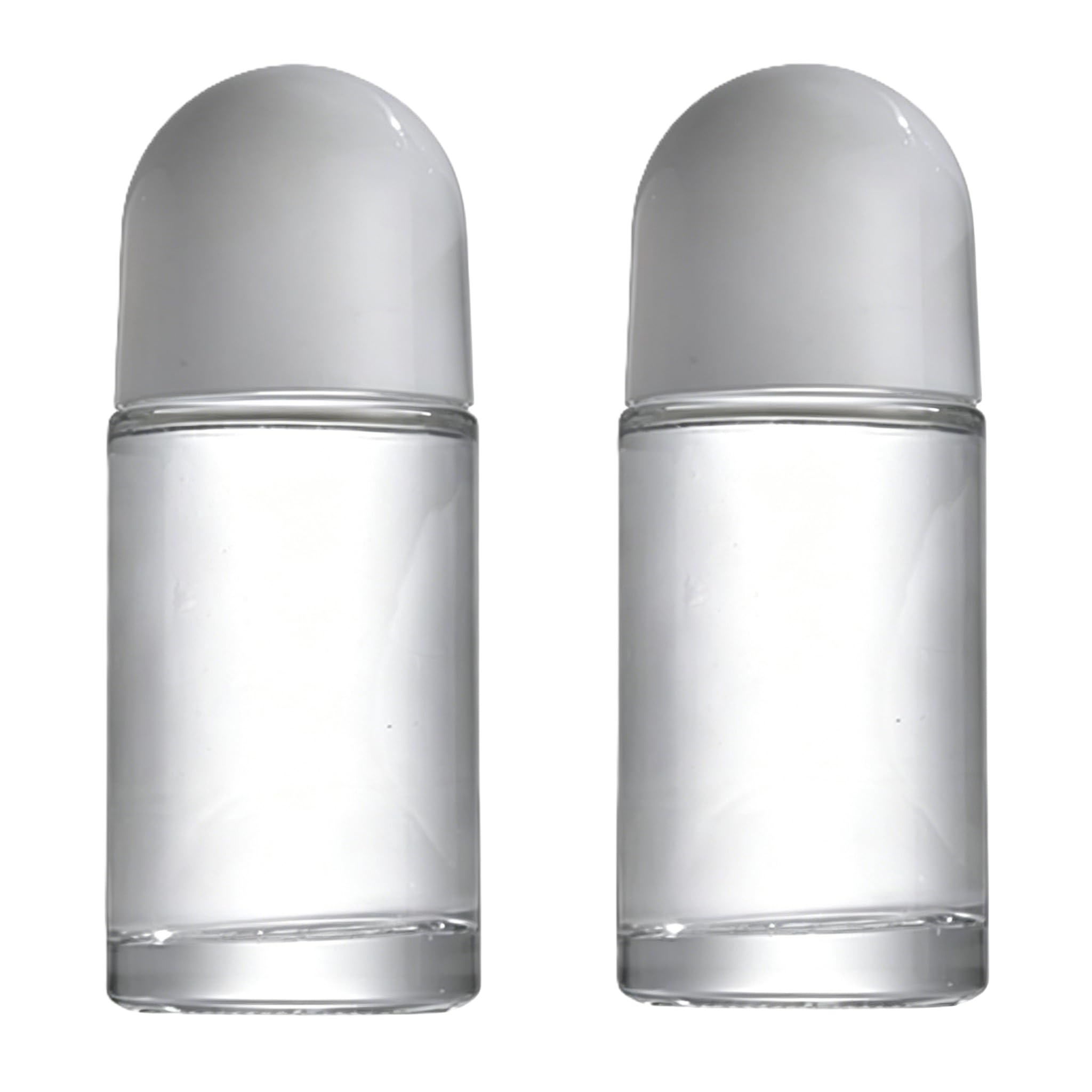 2Pcs White 50ML Glass Empty Roller Bottles with Plastic Roller Ball, Deodorant Roll On Containers Leak Proof Massage Ball Bottle