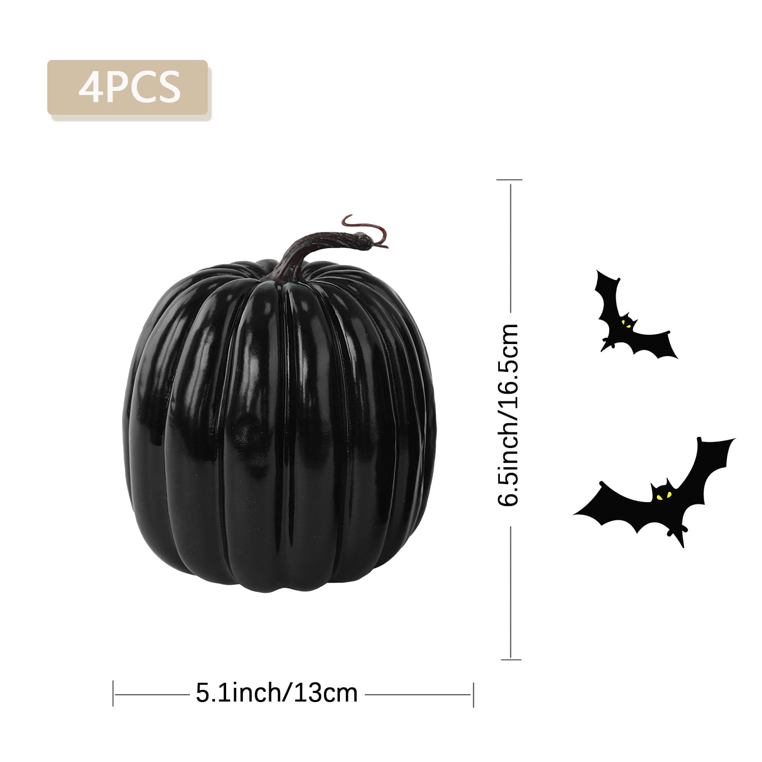 Artmag 6 Inch Large Artificial Pumpkins, 4PCS Big Orange Faux Foam Harvest Pumpkins for Fall Autumn Thanksgiving Seasonal Holida