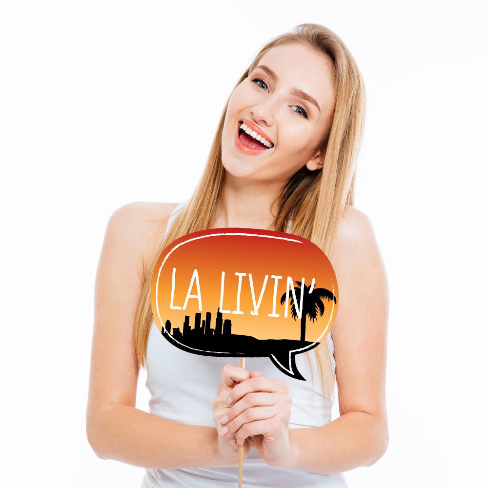 Big Dot Of Happiness La Livin - Hollywood California Party Booth Props Kit 20 Count