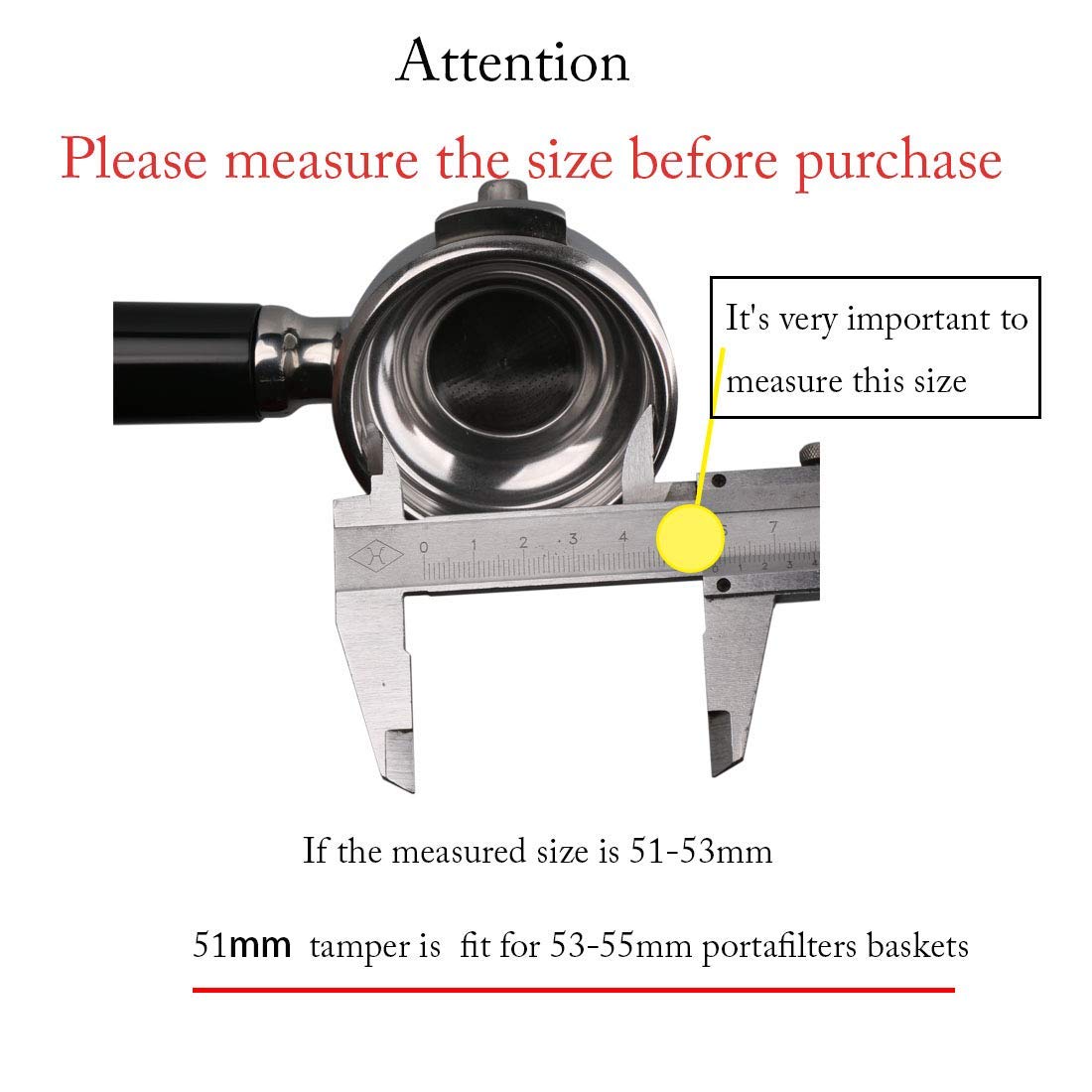 Omgogo Stainless Steel Coffee Tamper 51Mm Barista Espresso Base Coffee Bean Press