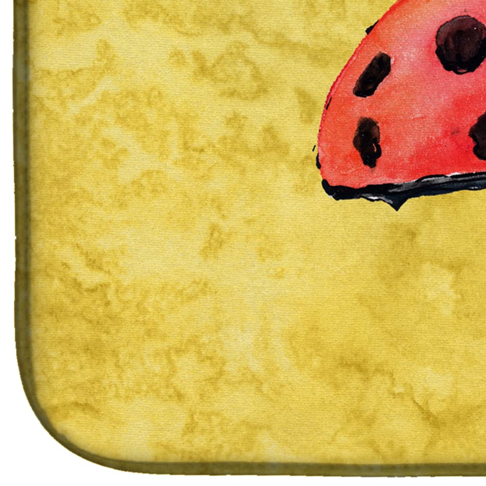 Lady Bug on Yellow Dish Drying Mat 8867DDM