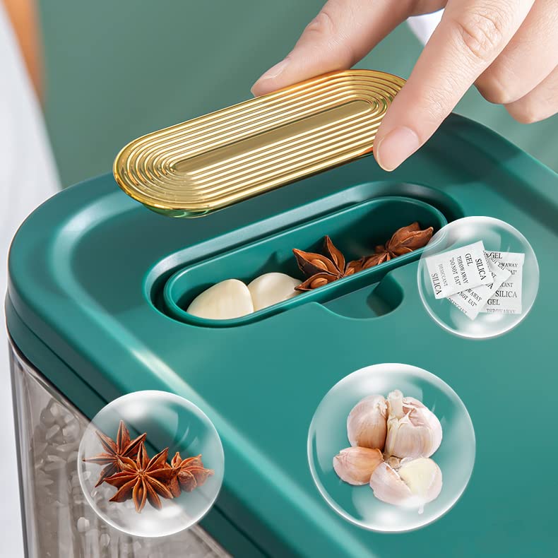 Sooyee Clear Rice Dispenser, Large Grain Container Storage With Lid Measuring Cylinder Moisture Proof Household Cereal Dispenser