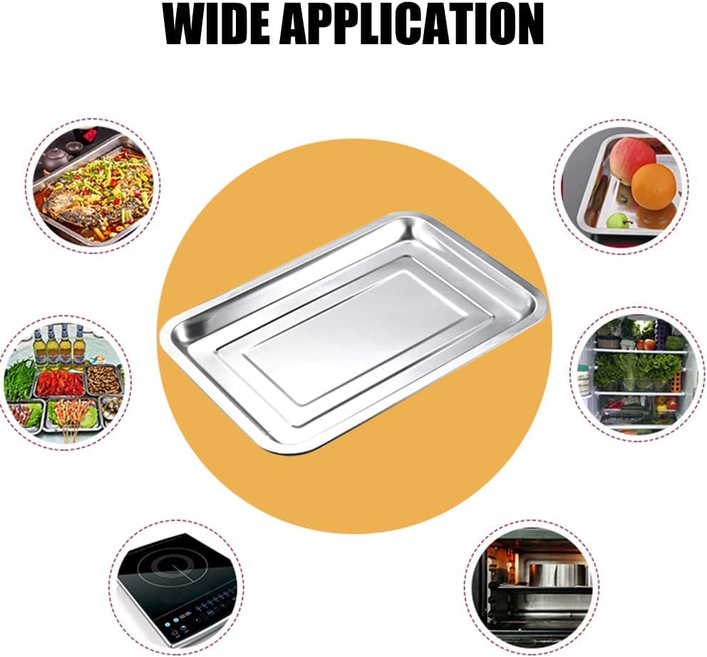 Utoolmart Grill Pan, 320Mmx220Mm Stainless Steel Baking Sheet Pan, Thickened Barbecue Grilling Plate For Small Or Delicate Foods