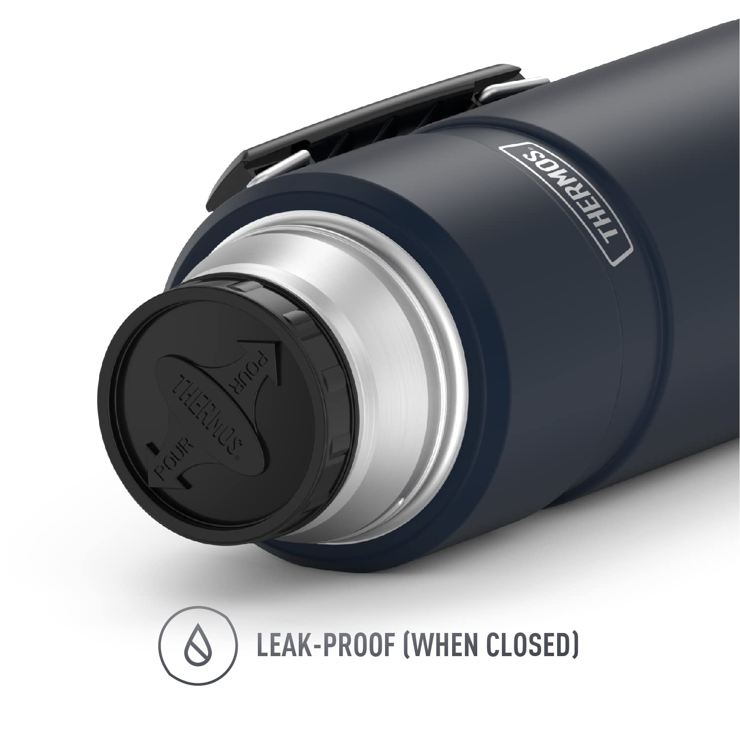 Thermos Stainless King Vacuum-Insulated Beverage Bottle, 68 Ounce, Midnight Blue