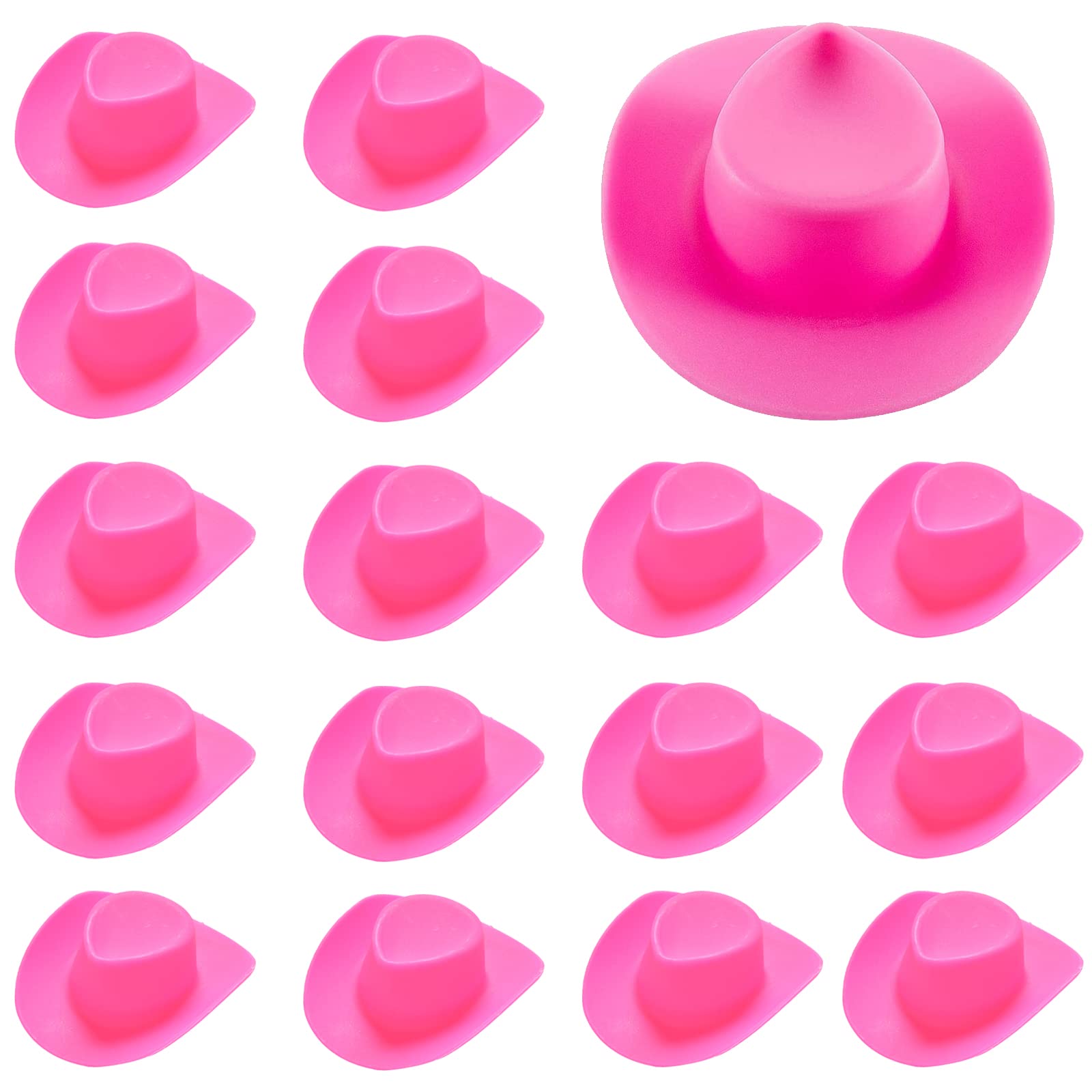 Memovan 20Pcs Plastic Mini Western Cowboy Cowgirl Hat Cake Cupcake Toppers Funny Miniature Doll Hat Toy Dollhouse Cake Decoratio
