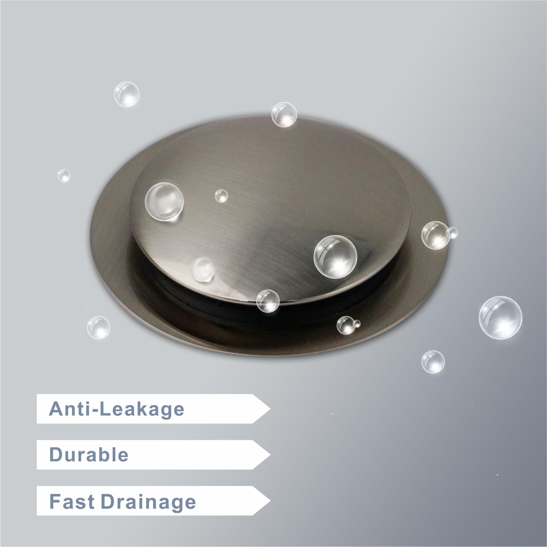 Brushed Bathtub Drain Stopper,Universal Pop Up Bath Drain, Hidrop Tip Toe Tub Drain Stopper,Conversion Kit Assembly, Replaces Li