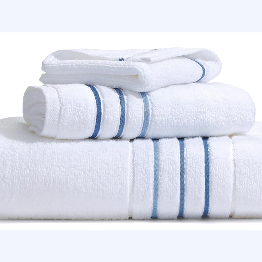 Le Fil Blanc Bath Towel Set_White Towel For Bathroom, Luxury Hotel &Spa Quality, 100% Cotton .Includes 2 Large Bath Towels, 2 Ha
