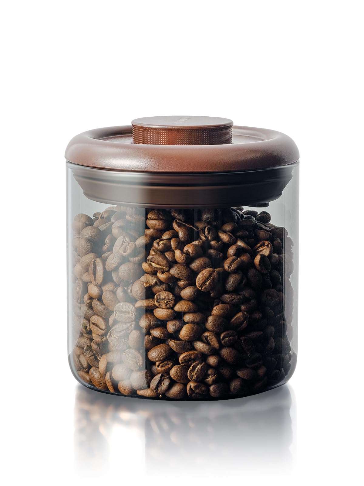 Tourdeus Borosilicate Glass Air Tight Coffee Grounds Container 600 Ml - Pop Top Coffee Canister With One-Way Co Valve, 7 Oz Coff