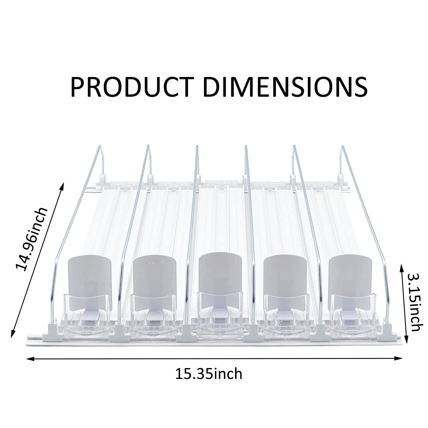 Drink Organizer For Fridge-White Automatic Pusher Glide,12Oz 16Oz 20Oz-Soda Dispenser For Fridge-Holds Up To 25 Cans