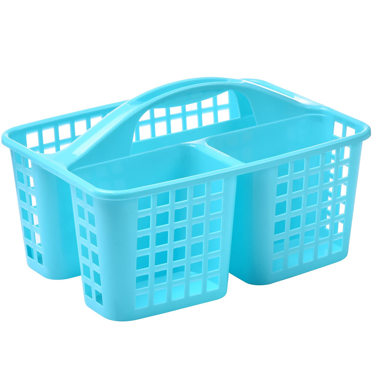Alink Plastic Shower Caddy Basket With Compartments, Portable Divided Cleaning Supply Storage Organizer With Handle For College