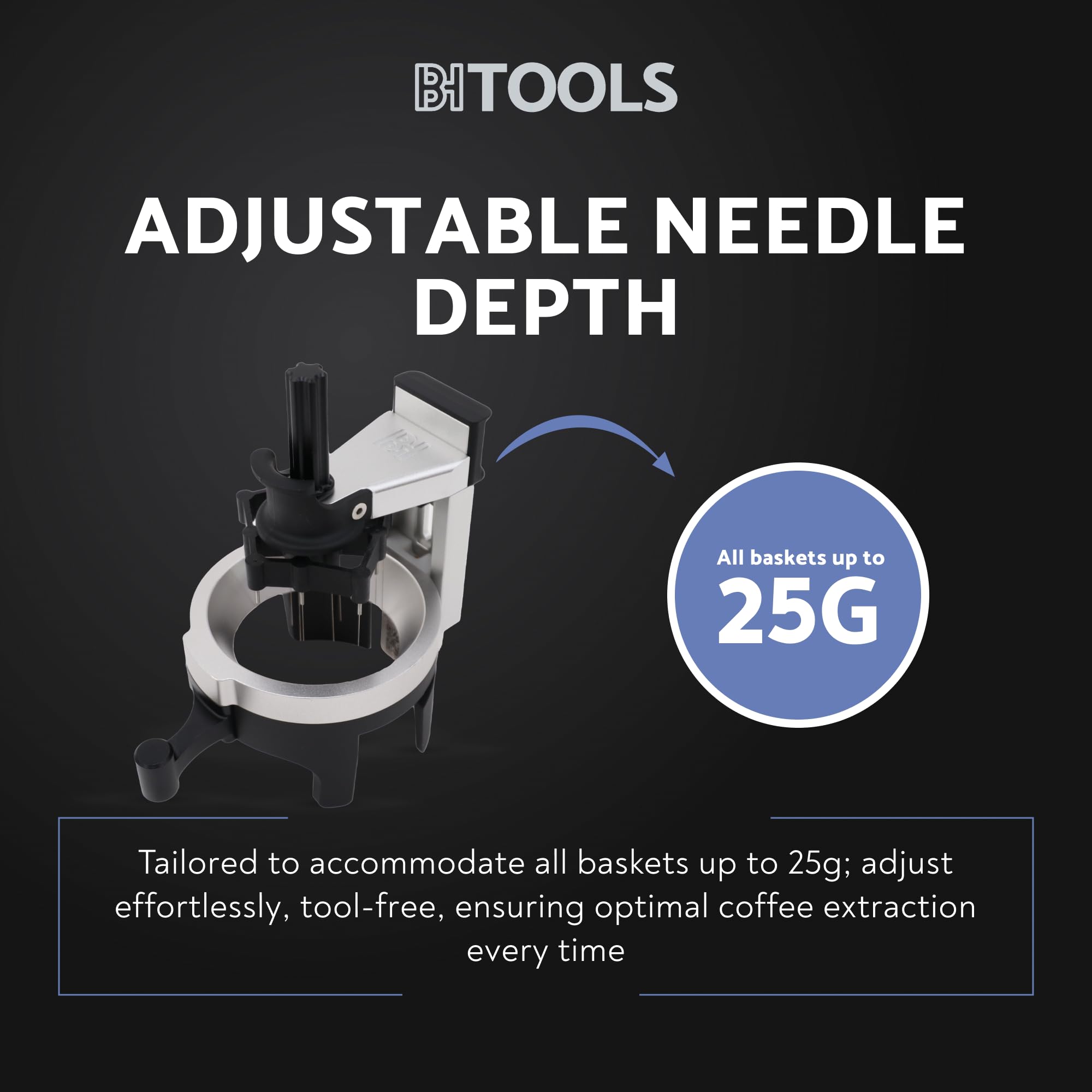 Barista Hustle Tools Autocomb, Precision Engineered For Specialty Coffee Enthusiasts, Adjustable Needle Depth Up To 25G, User-Fr