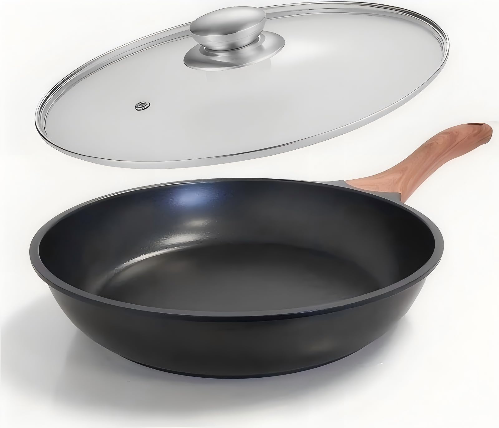 YYJINGYOU Nonstick Frying Pan, Skillet with Lid, Induction Compatible (Pan with Lid 9 inch)