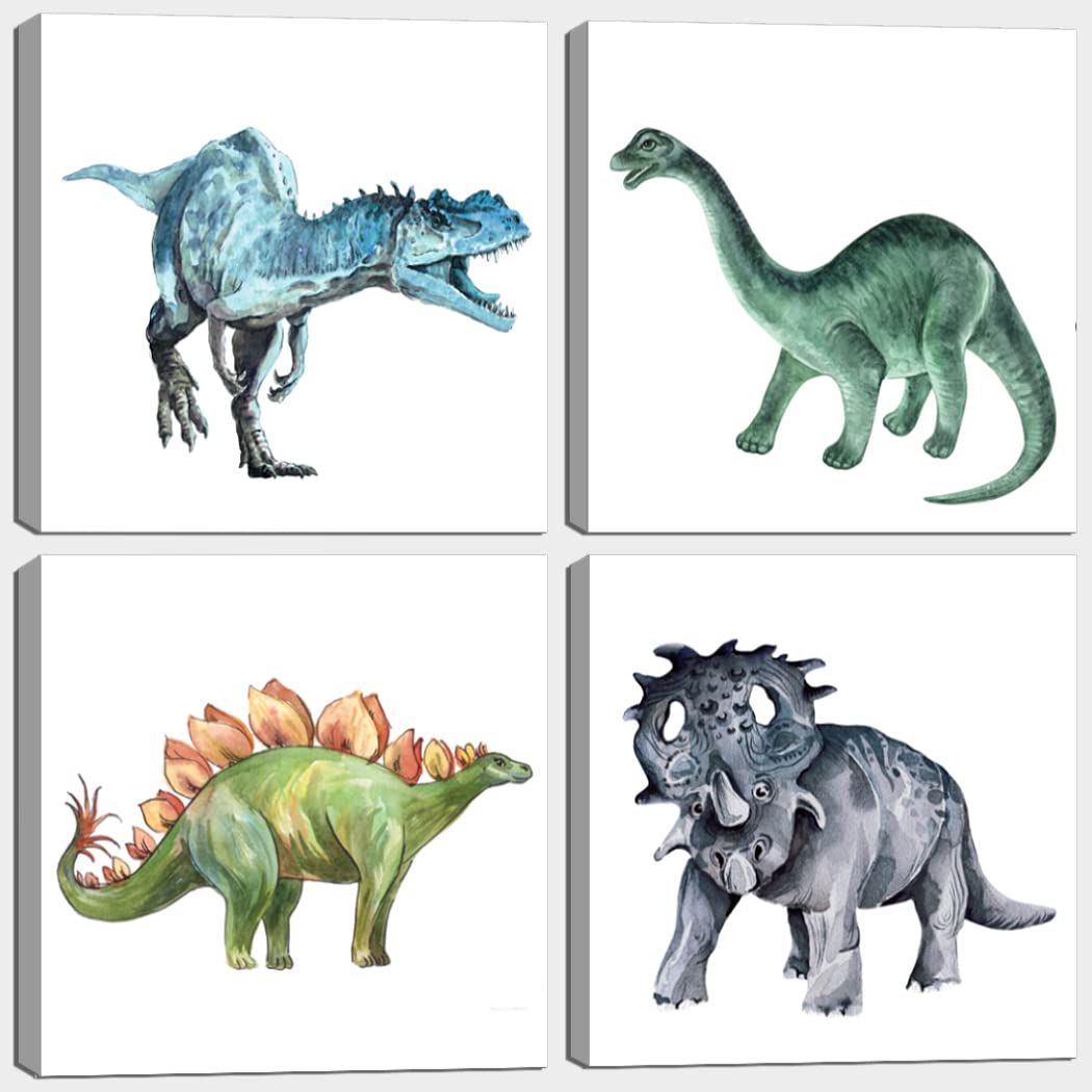 Popuwall Dinosaur Wall Pictures Dinosaur Wall Art, Boys Room Canvas Wall Art, Dinosaurs Artwork For Boys Bedroom, Kids Girls Roo